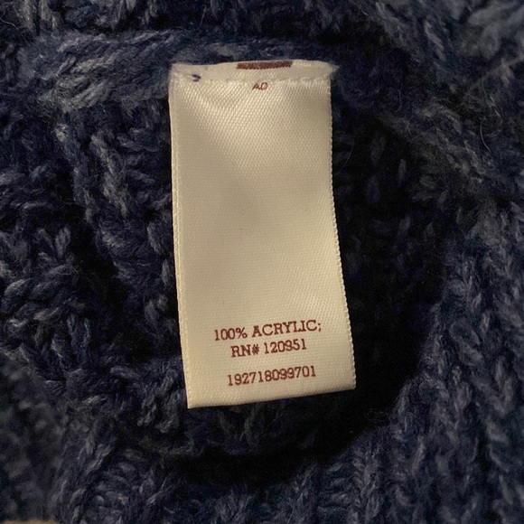 Dark Blue Knit Crew Neck Sweater - Picture 4 of 4